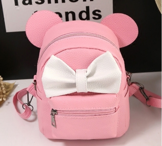 Сладка дамска ежедневна раница с ушички и панделка, 4 модела