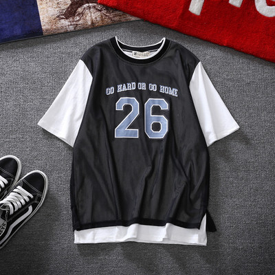 Спортна мъжка тениска в няколко цвята с надпис, подходяща за ежедневие