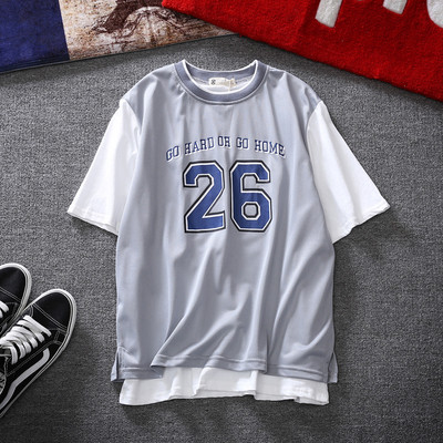 Спортна мъжка тениска в няколко цвята с надпис, подходяща за ежедневие