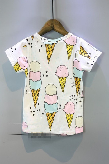 Καθημερινό παιδικό  μπλουζάκι για κορίτσια με εφαρμογή παγωτού