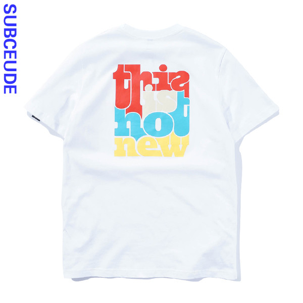 Tricou barbatesc alb si negru cu imprimeu color