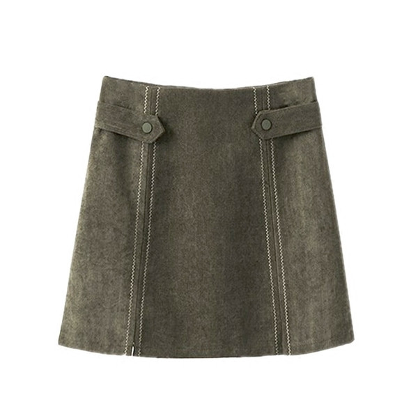 Семпла къса дамска пола в три цвята