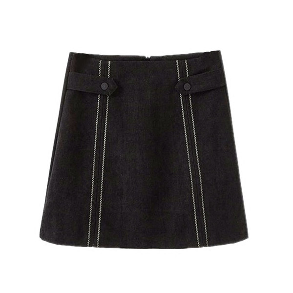 Семпла къса дамска пола в три цвята