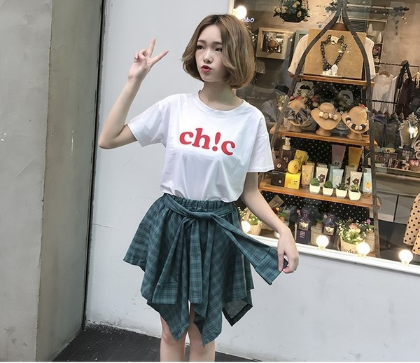 Спортна дамска пола тип риза на каре