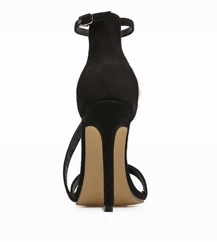 Стилни дамски сандали на висок ток в черен цвят 