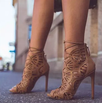 Модерни дамски сандали от еко кожа в два цвята 