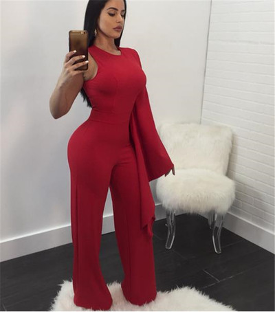 Elegáns női hosszú jumpsuit egy ujjal