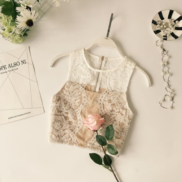 Дантелен дамски къс топ в различни цветове