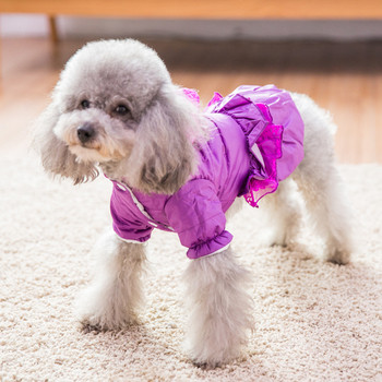 Ζεστό χειμωνιάτικο ολόσωμο μπουφάν σκύλου για το αγαπημένο κατοικίδιο ζώο - πολλά χρώματα