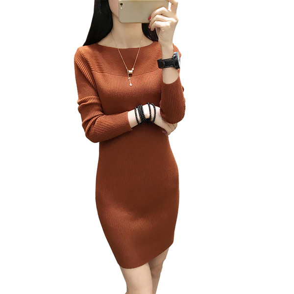 Γυναικείο καθημερινό φόρεμα με O-κολάρο σε διάφορα χρώματα