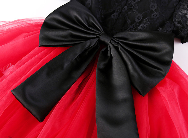 Rochie de lux pentru copii pentru fete cu o panglică mare 3D pe spate