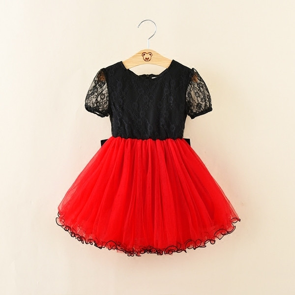 Rochie de lux pentru copii pentru fete cu o panglică mare 3D pe spate