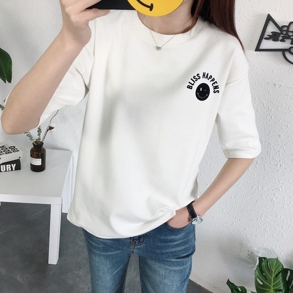 Bluza casual dama cu maneci 3/4 si imprimeu