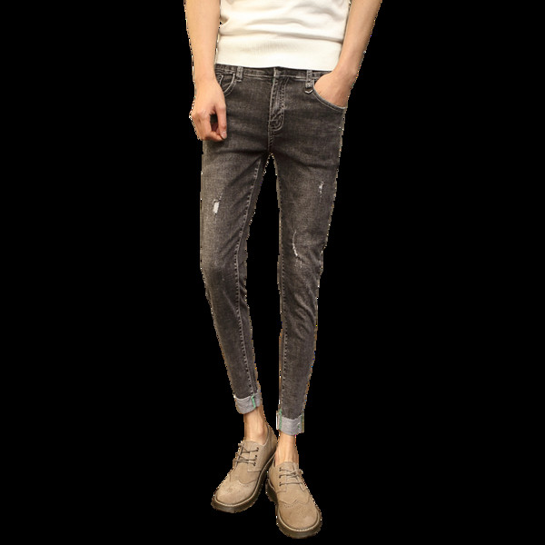 Μοντέρνα ανδρικά τζιν  σε σκούρο χρώμα