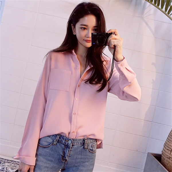 Κομψό γυναικείο πουκάμισο με V-κολάρο σε διάφορα χρώματα