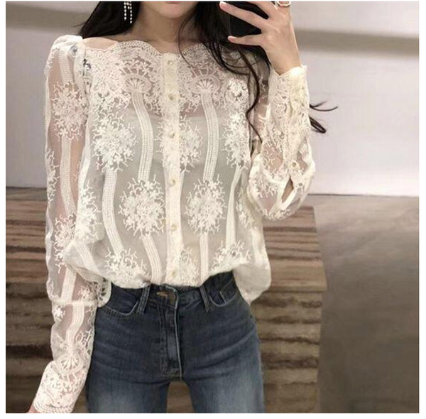Modern női csipkeblúz két színben