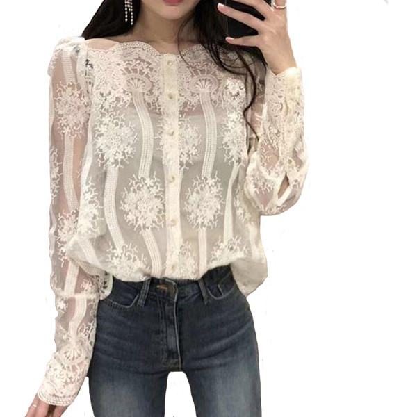 Modern női csipkeblúz két színben