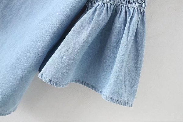 Alkalmi női póló 2/4 ujjal, kék színben