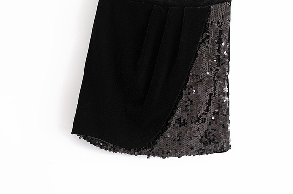 Fusta de dama eleganta cu paiete decorative