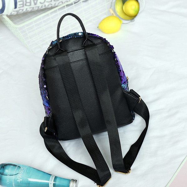 Női hátizsák flitterekkel és nyomatokkal, négy színben