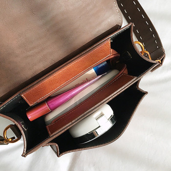 Семпла дамска чанта от еко кожа с широка презрамка в няколко цвята