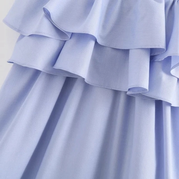 Női lezser felső vékony kék megkötővel