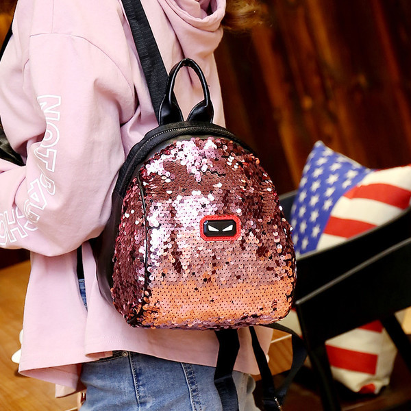 Mini női hátizsák flitterekkel, sok színben