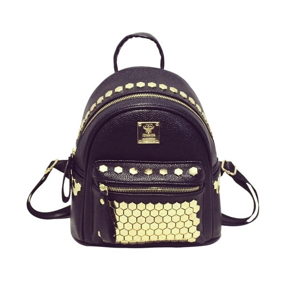 Stílusos mini női hátizsák dekoratív szegecsekkel sok színben, két modell