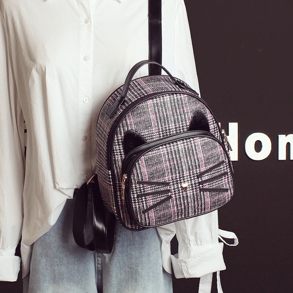 Hétköznapi mini női hátizsák fülekkel, három színben