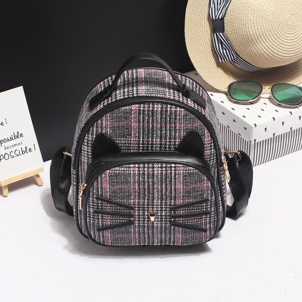 Hétköznapi mini női hátizsák fülekkel, három színben