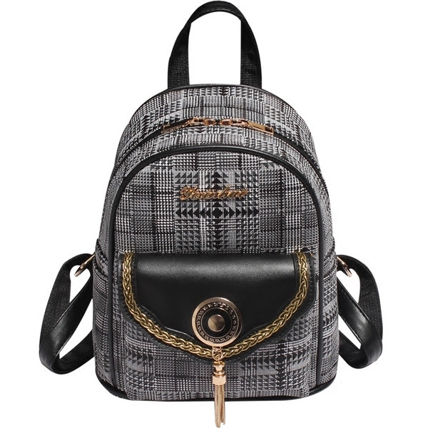 Modern mini női hátizsák csattal és bojttal, három színben