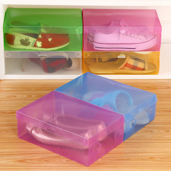 Лесно слгобяема прозрачна кутия за съхранение на обувки