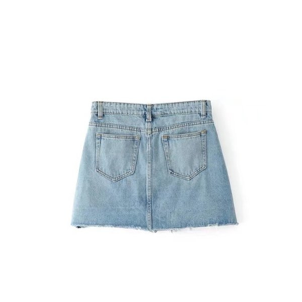 Női farmerszoknya virágos motívumokkal, két színben