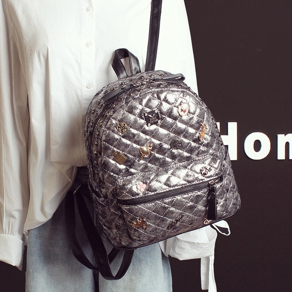 Modern női hátizsák mini nyomatokkal, két színben