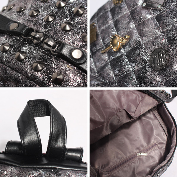 Modern női hátizsák mini nyomatokkal, két színben