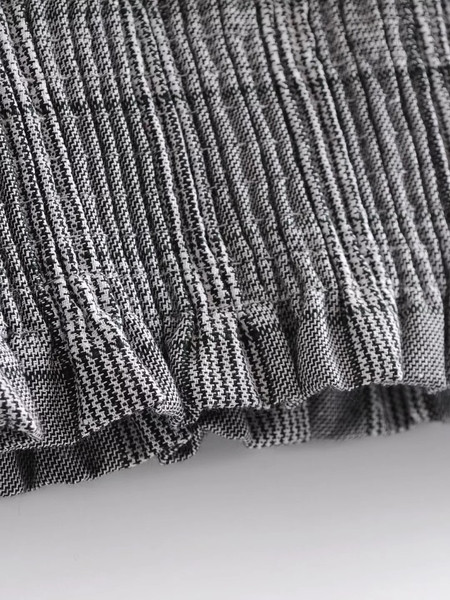 Alkalmi női kockás blúz O-nyakkal