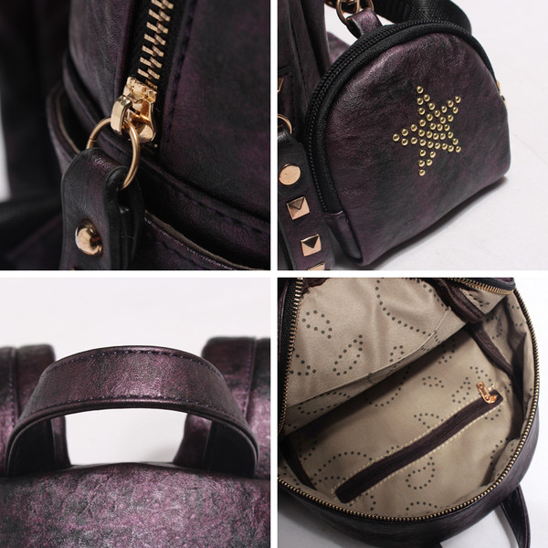 Sport és hétköznapi női hátizsák különböző színű szegecsekkel