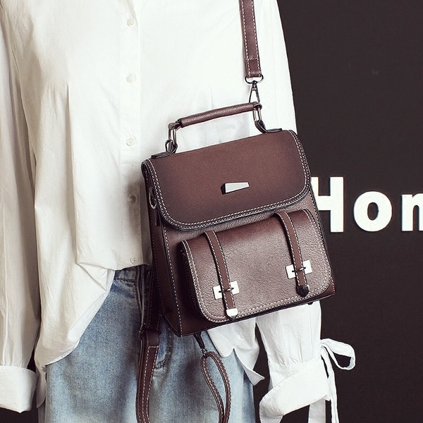 Семпла ежедневна дамска чанта с къса и дълга дръжка в различни цветове