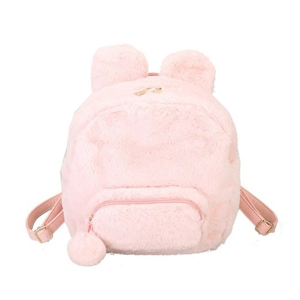 Rucsac de puf de damă cu urechi în roz și negru