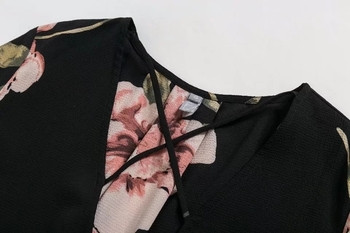 Стилна дамска блуза с къстосани връзки