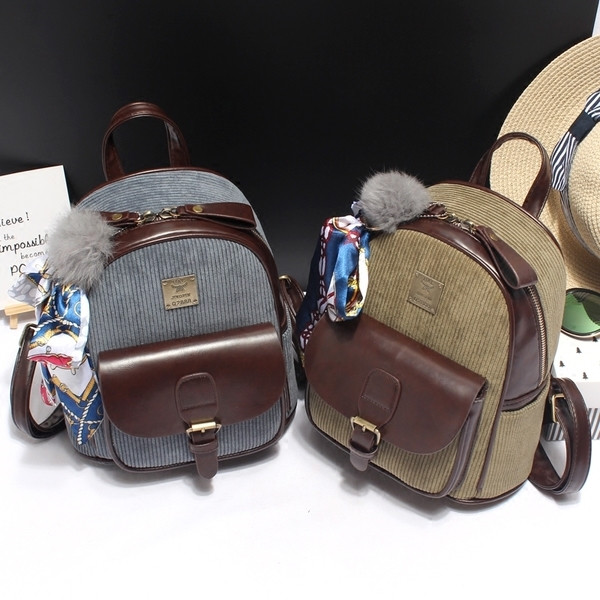 Μοντέρνο γυναικείο σακίδιο κατάλληλο για τη καθημερινή ζωή με αξεσουάρ  + κασκόλ σε τρία χρώματα