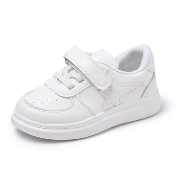Απλά παιδικά πάνινα παπούτσια για κορίτσια και αγόρια σε λευκό και μαύρο με λουράκια βελκρό