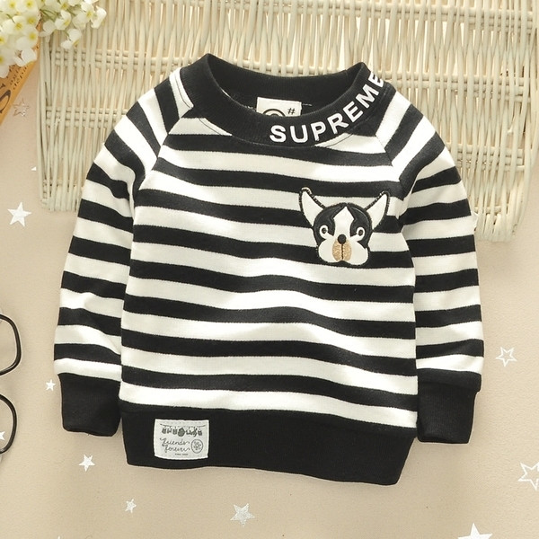 Pulover unisex pentru copii cu guler în formă de O cu inscripție și mini aplicație, potrivit pentru utilizarea de zi cu zi în trei culori