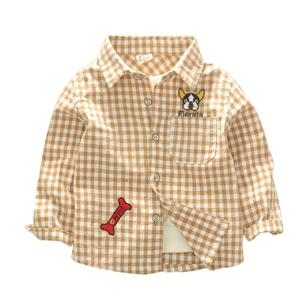 Kockás gyerek ing fiúknak mini applikációkkal két színben