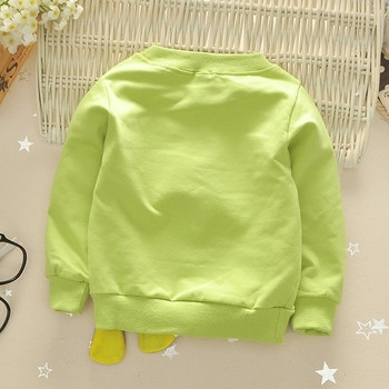 Ежедневна детска унисекс блуза с О-образна яка и забавна апликация в три цвята