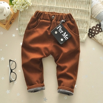 Стилни детски мъжки панталони,подплатени с вата в два цвята