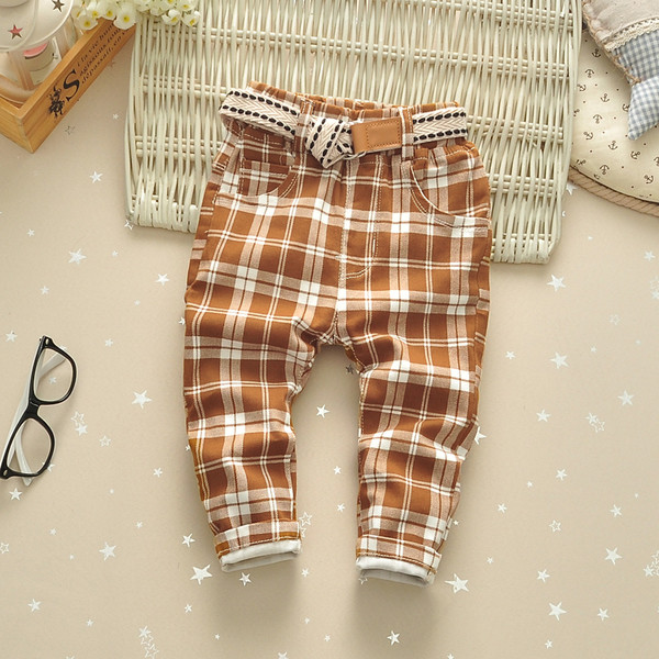 Pantaloni in carouri pentru copii sport-eleganti pentru baieti in doua culori