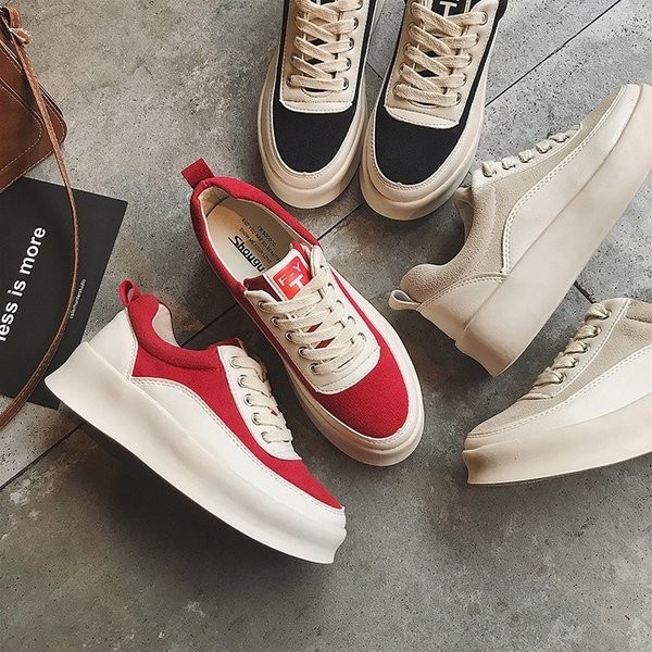 Alkalmi női tornacipő, három színben, platformmal