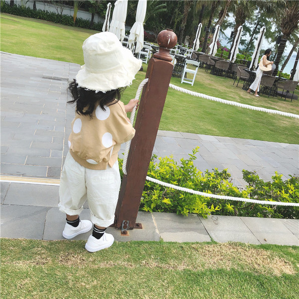 Bluza de copii delicata pentru fete cu buline in stil liber in doua culori