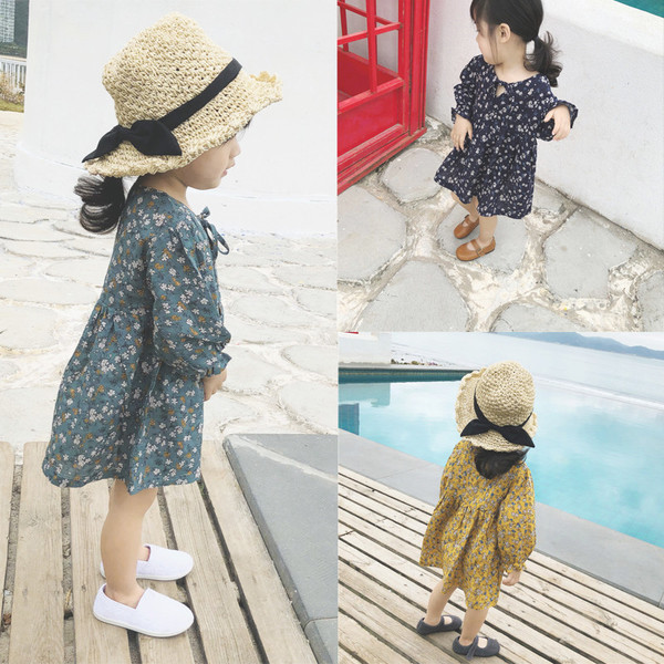 Rochie de copii delicata pentru fete cu flori in trei culori